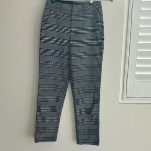 VOLCOM High-Rise Ankle Fit Grey/Black/Rust Plaid Pants Women’s Size 24